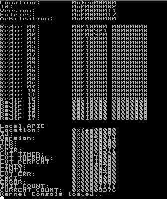 IOAPIC and APIC dump