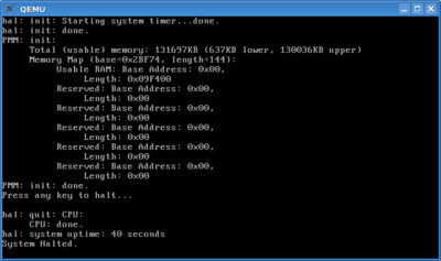 Image of my booted kernel