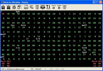 Machine Editor 1 displaying boot sector, only now in hex rather than decimals.