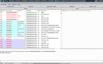 cr2 value on breakpoint