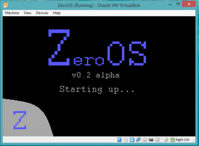 GUILDR &quot;GUi Loader&quot; loading the ZeroOS desktop.