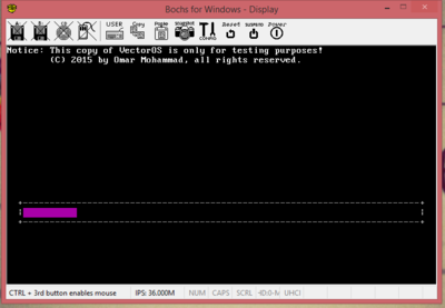 Vector starting up in Bochs