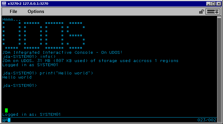 My operating system in action! - A shell! (no nVidia graphics card on the mainframe :&gt;)