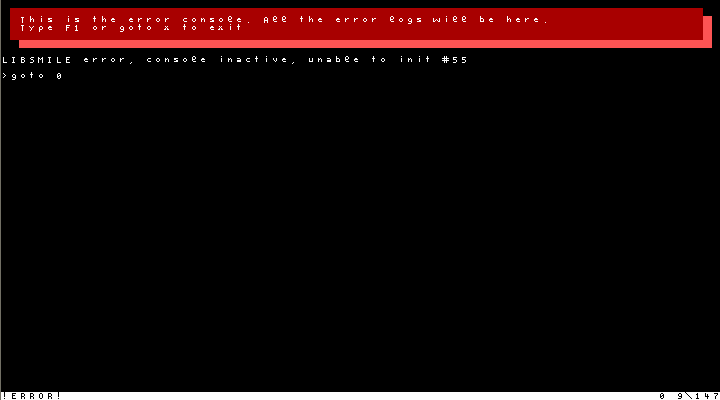 The error console... When an exception or an error of the library occur it is shown here..