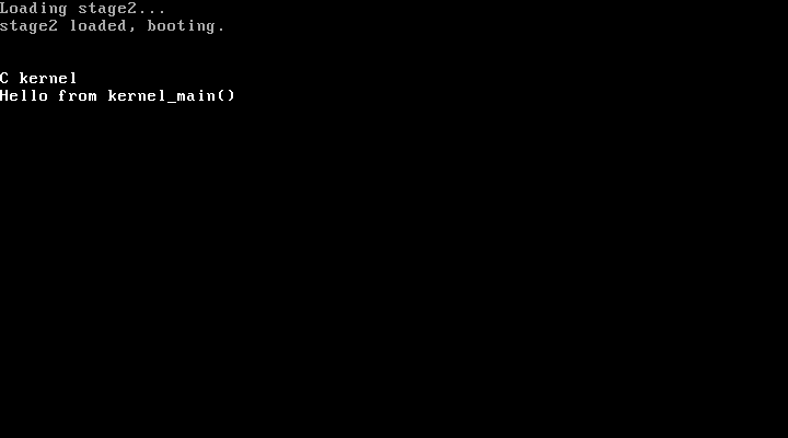 A functioning C kernel. Hooray!