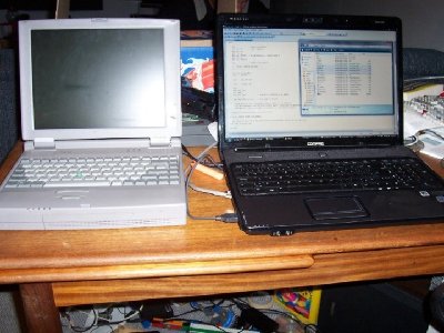 The testbed, Pyranna (on the left) and main dev machine, Kazinsal (right).